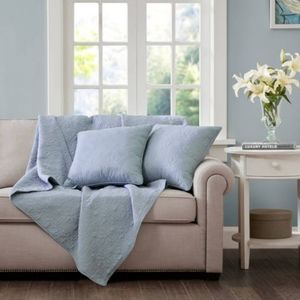 Madison Park Quebec 3pc  Throw Blanket and Decorative Pillows set